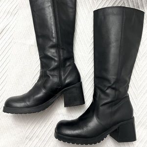 90s chunky platform heel boots